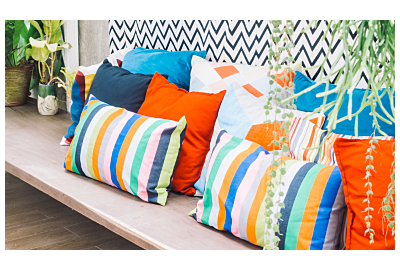 kolorowe poduszki ogrodowe z tkaniny sunbrella