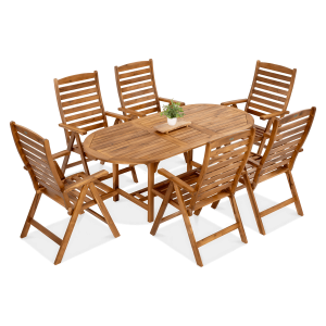 Meble drewniane jadalniane AKADIA DINING 190/6+1- FOCUS GARDEN