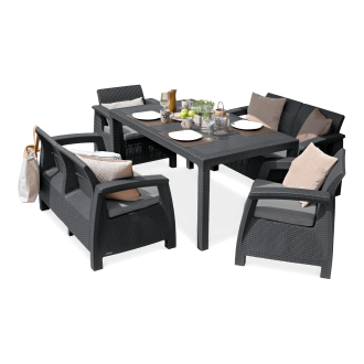 Zestaw ogrodowy CORFU FIESTA II w kolorze grafitowym