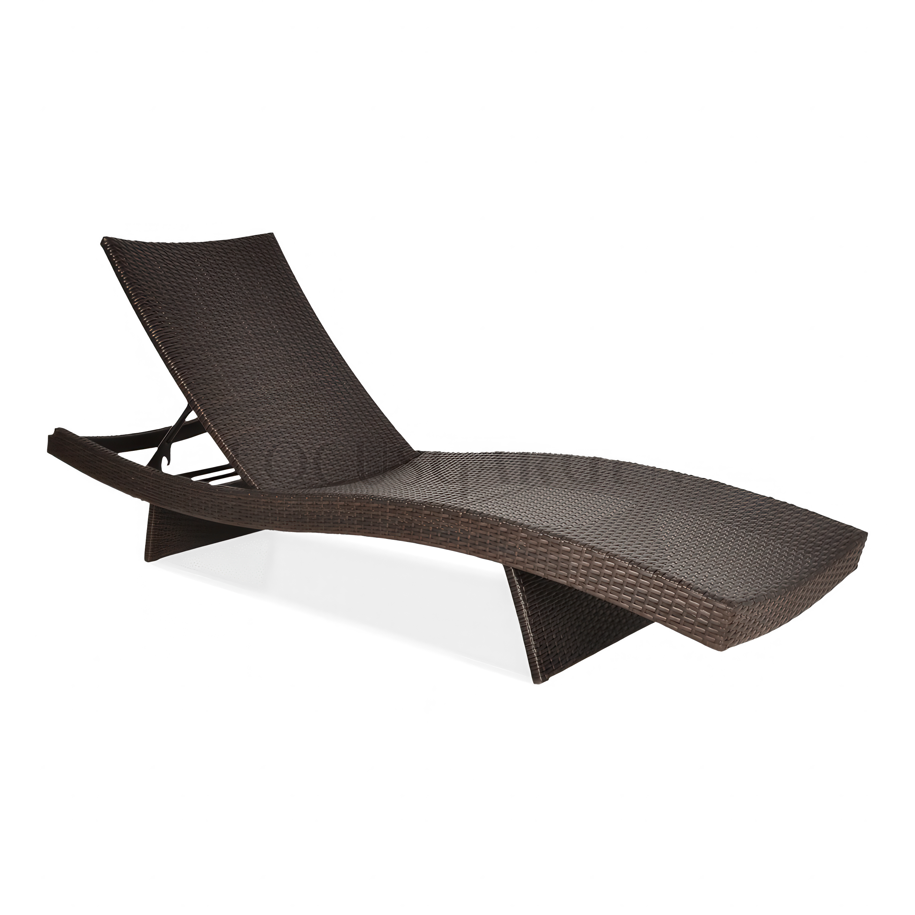 Leżak z technorattanu WAVE Brown