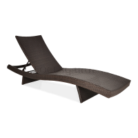 Leżak z technorattanu WAVE Brown