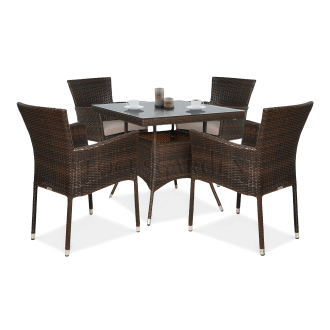 Zestaw z Technorattanu LERIDA/LUGO 4+1 Brown