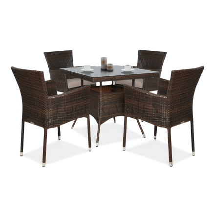 Zestaw z Technorattanu LERIDA/LUGO 4+1 Brown