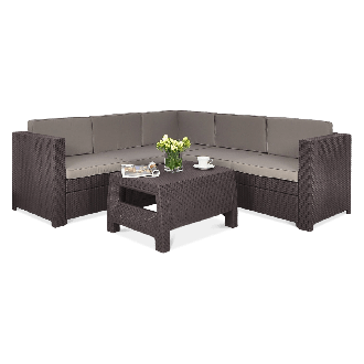 Narożnik wypoczynkowy ogrodowy PROVENCE SET Graphite