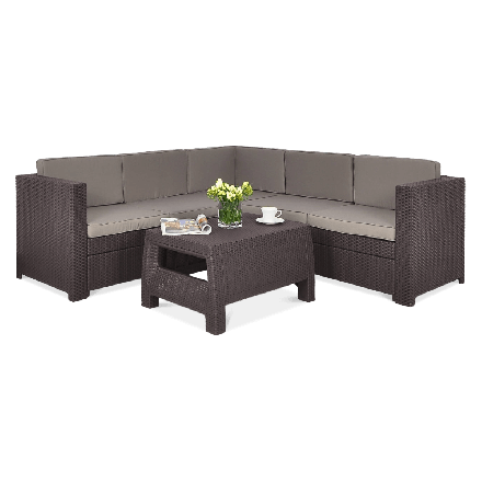 Narożnik wypoczynkowy ogrodowy PROVENCE SET Graphite