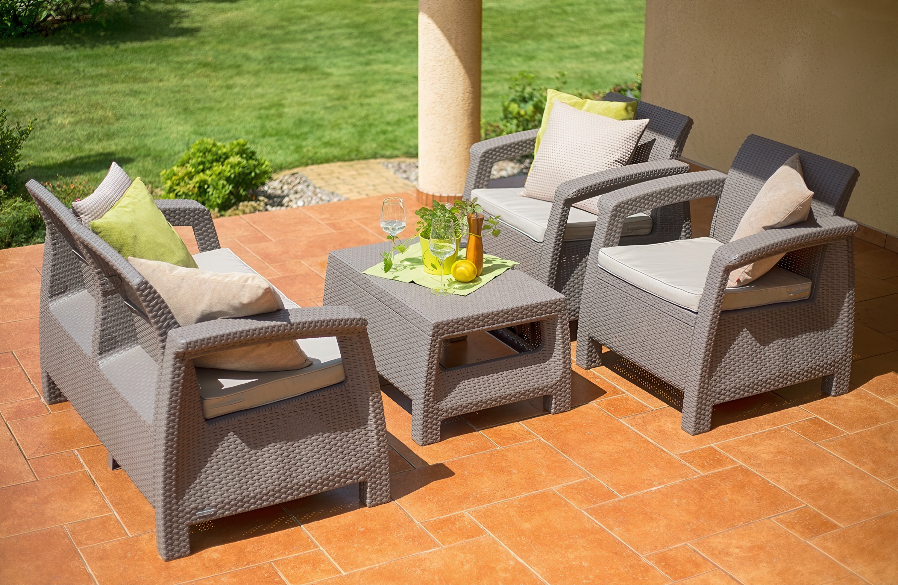 Zestaw ogrodowy CORFU SET Cappuccino