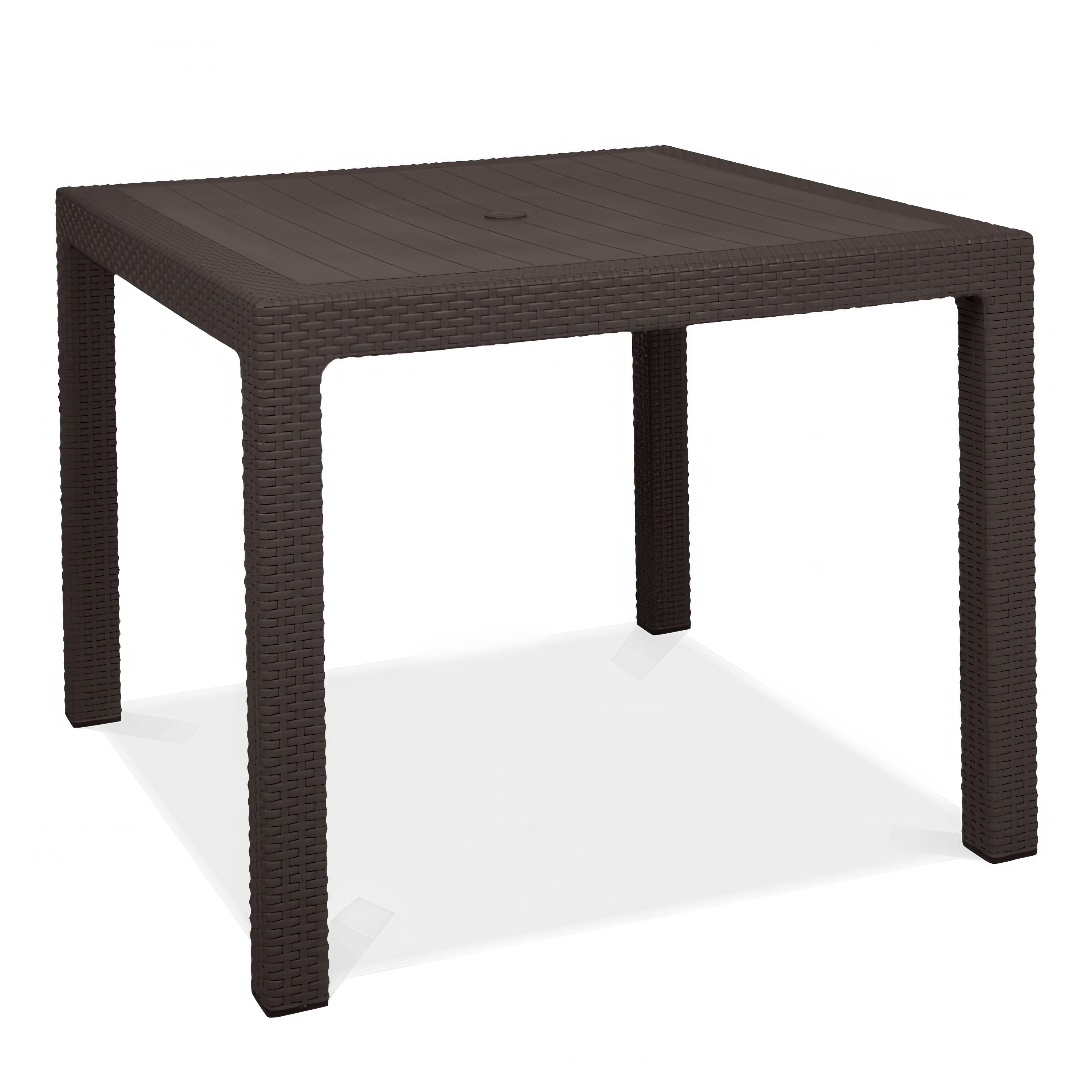 Kwadratowy solidny stół MELODY QUARTET w odcieniach brązu