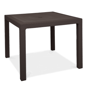 Kwadratowy solidny stół MELODY QUARTET w odcieniach brązu