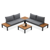 Narożnik ogrodowy WILLIAMS Dark Grey Wood - FOCUS GARDEN