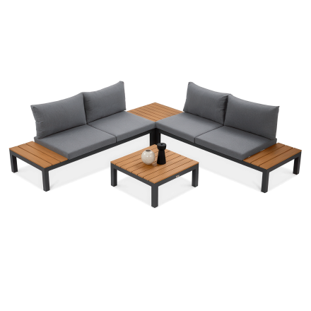 Narożnik ogrodowy WILLIAMS Dark Grey Wood - FOCUS GARDEN