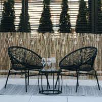 Zestaw mebli ogrodowych Maya 2+1 Black - FOCUS GARDEN