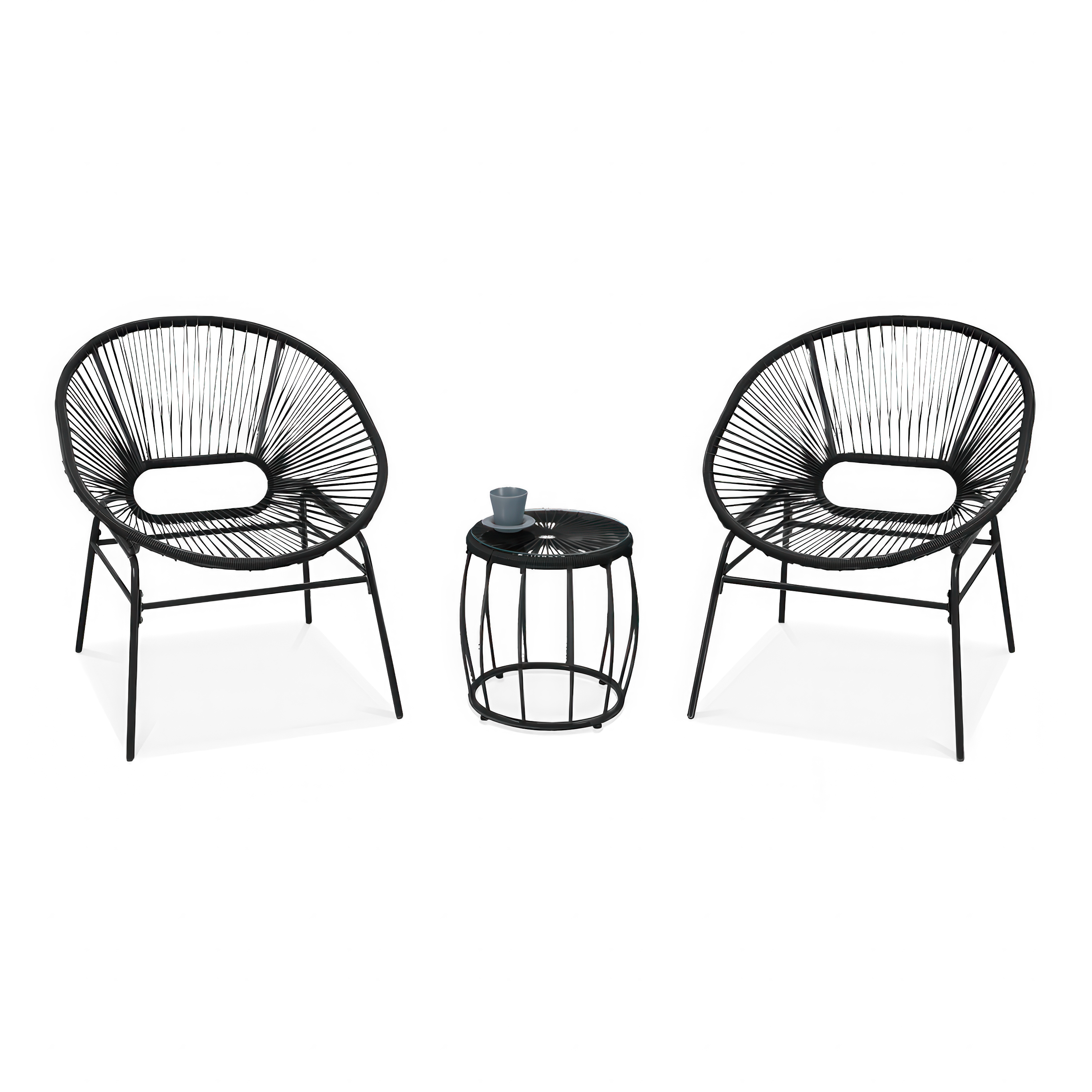 Zestaw mebli ogrodowych Maya 2+1 Black - FOCUS GARDEN