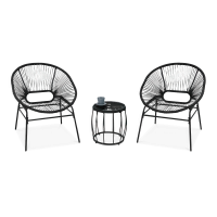 Zestaw mebli ogrodowych Maya 2+1 Black - FOCUS GARDEN