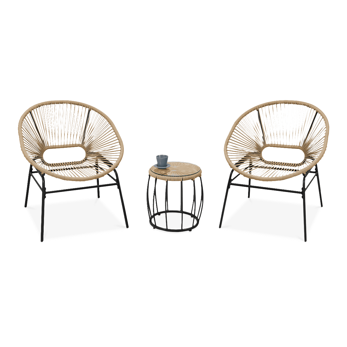 Meble ogrodowe zestaw 2+1 MAYA Beige - FOCUS GARDEN