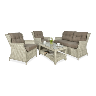 Meble z technorattanu TRIVENTO 2 Melange White