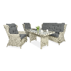 Meble technorattanowe TRIVENTO DINING 3 Melange White