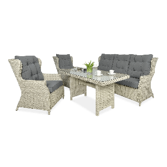 Meble technorattanowe TRIVENTO DINING 3 Melange White