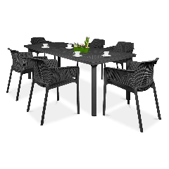 Zestaw ogrodowy Nardi NET/LIBECCIO 160-220cm 6+1 Antracite
