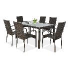 Meble technorattanowe FIESTA/VENECJA 6+1 w kolorze brązowym