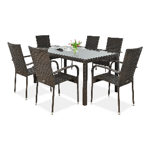 Meble technorattanowe FIESTA/VENECJA 6+1 w kolorze brązowym