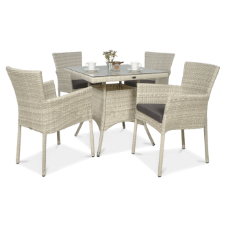 Zestaw z Technorattanu LERIDA/LUGO 4+1 White