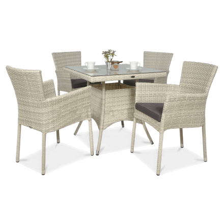 Zestaw z Technorattanu LERIDA/LUGO 4+1 White