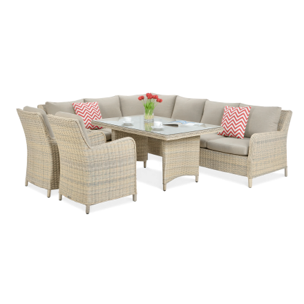 Narożnik z technorattanu MARYLAND w odcieniach beżu