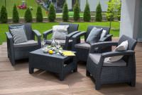Komplet ogrodowy CORFU QUATTRO Graphite