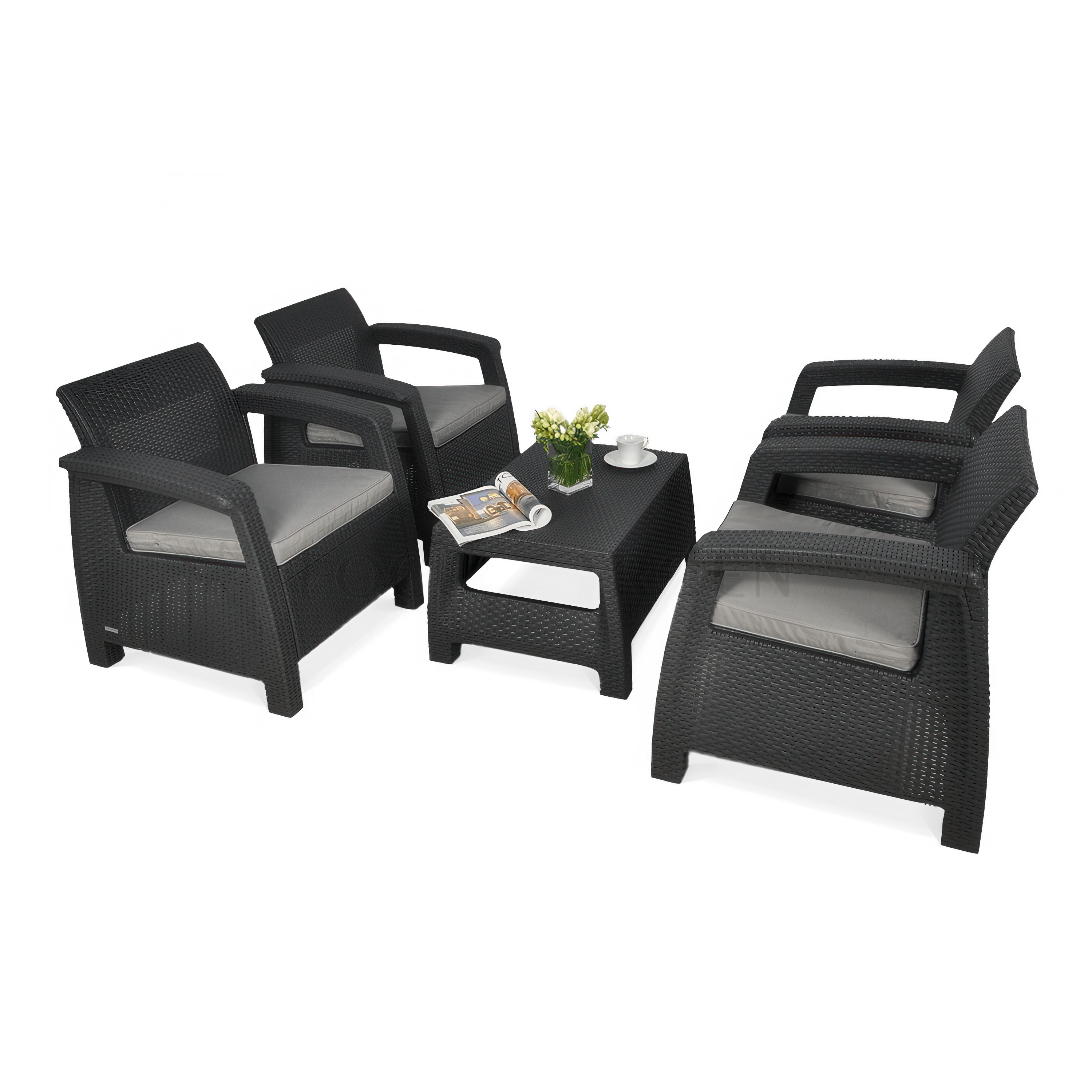 Komplet ogrodowy CORFU QUATTRO Graphite