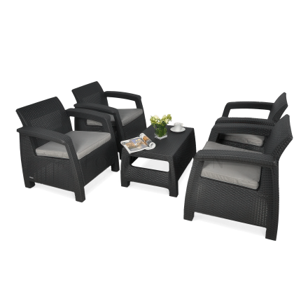 Komplet ogrodowy CORFU QUATTRO Graphite