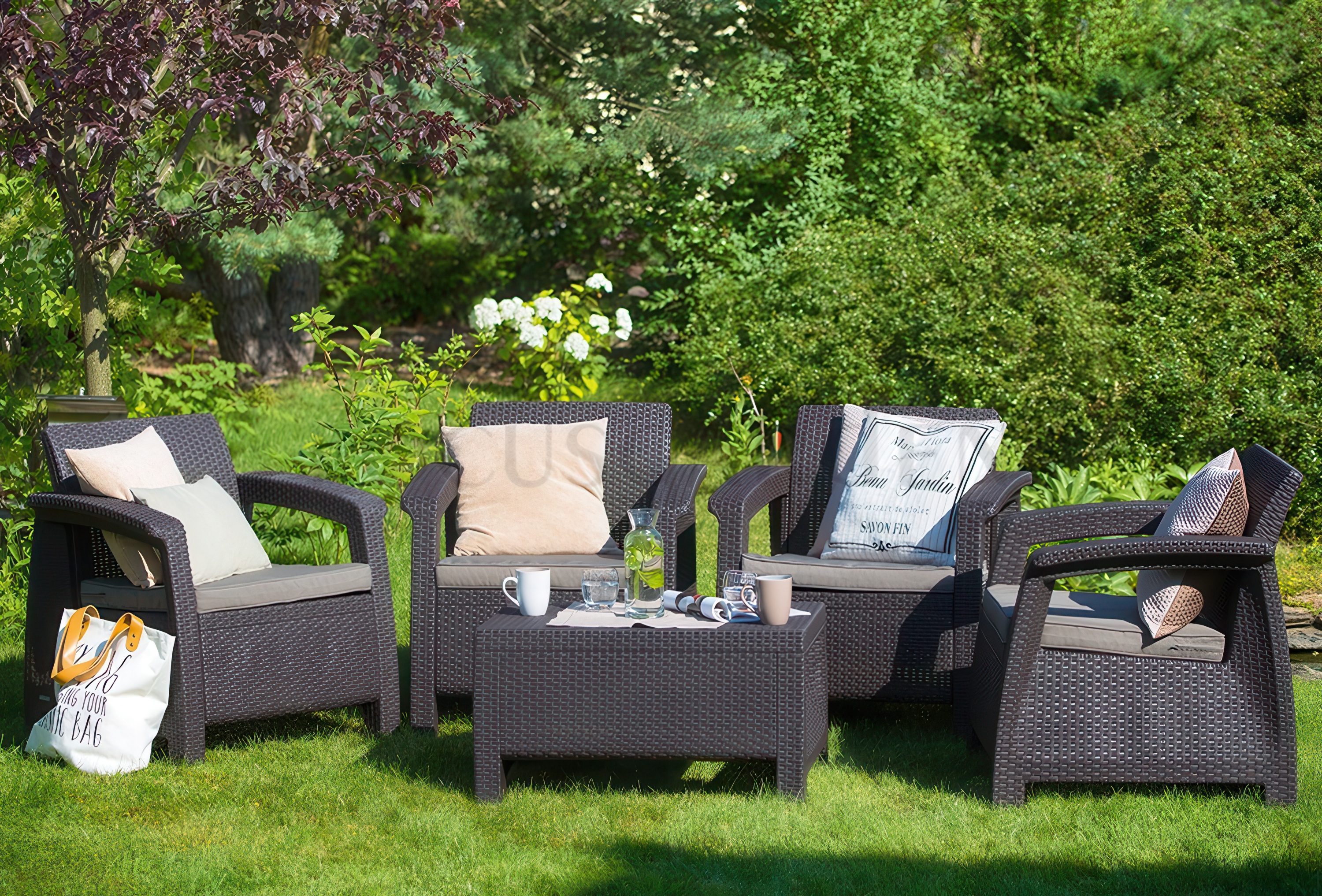 Komplet ogrodowy CORFU QUATTRO Brown