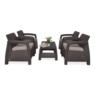 Komplet ogrodowy CORFU QUATTRO Brown
