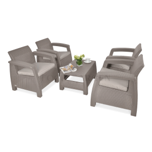 Komplet ogrodowy CORFU QUATTRO Cappuccino