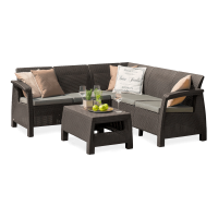 Narożnik ogrodowy CORFU RELAX SET Brown