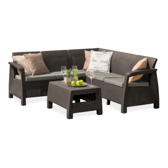 Narożnik ogrodowy CORFU RELAX SET Brown