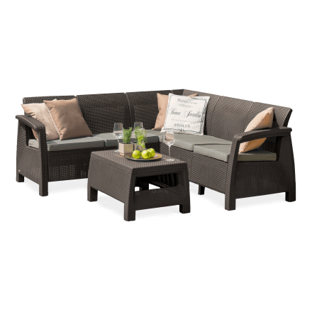 Narożnik ogrodowy CORFU RELAX SET Brown