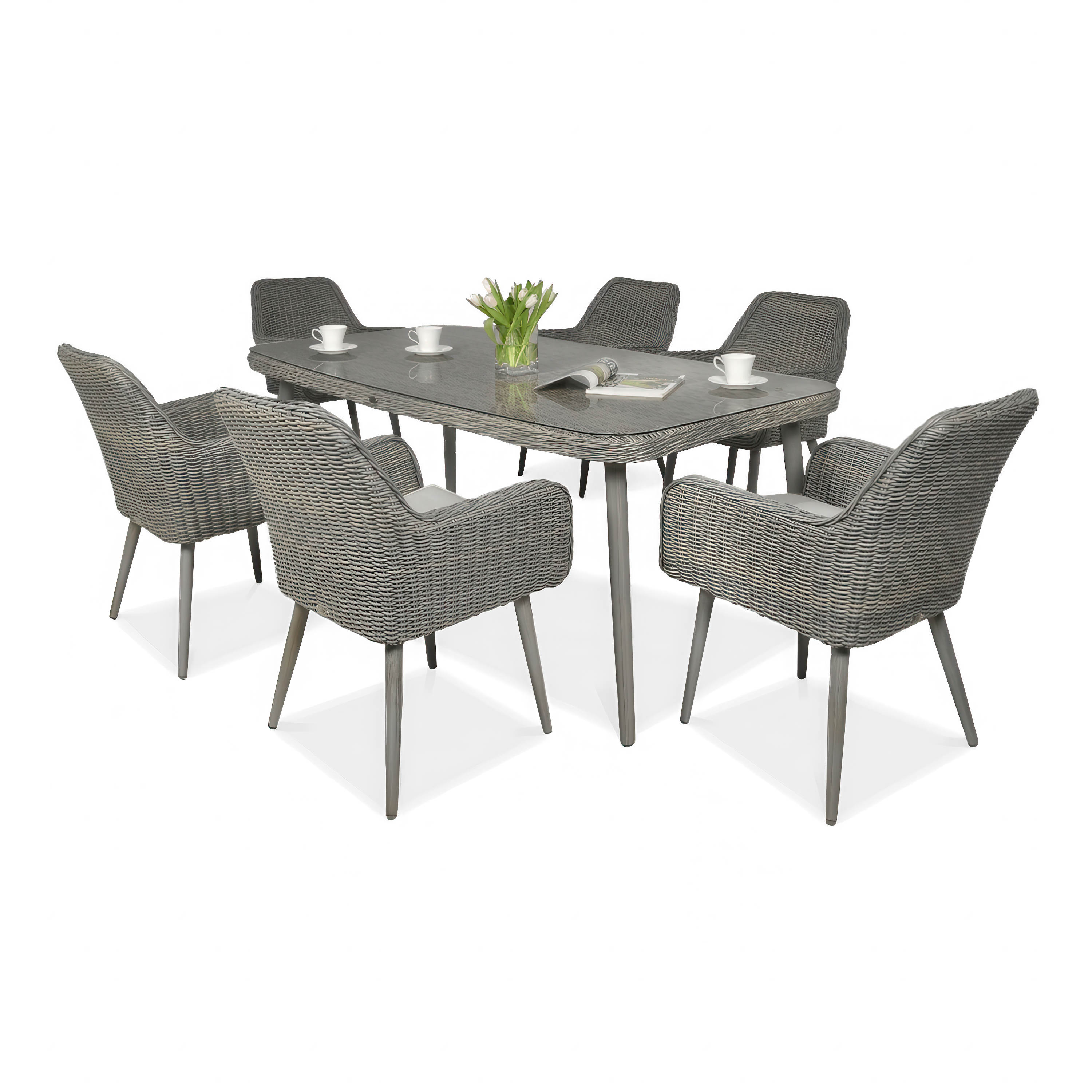 Zestaw z technorattanu NICEA 180 Grey