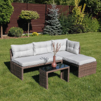 Narożnik z technorattanu CANVAS Brown