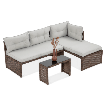 Narożnik z technorattanu CANVAS Brown