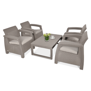 Zestaw ogrodowy CORFU QUATTRO/LYON Cappuccino