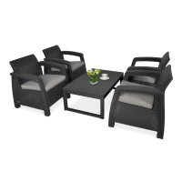 Zestaw ogrodowy CORFU QUATTRO/LYON Graphite