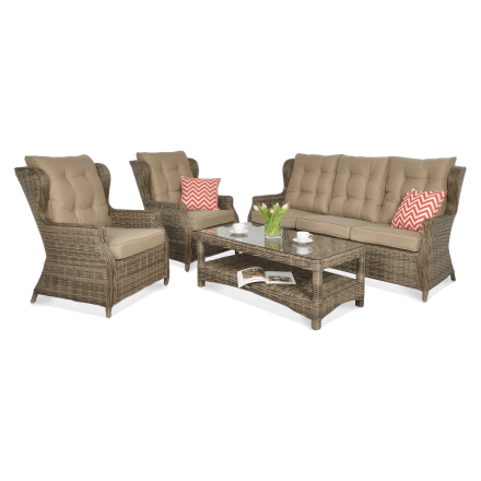 Zestaw technorattanowy TRIVENTO 3 w kolorze brązowym