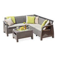 Narożnik ogrodowy CORFU RELAX SET Cappucino