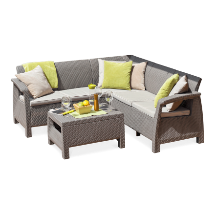 Narożnik ogrodowy CORFU RELAX SET Cappucino