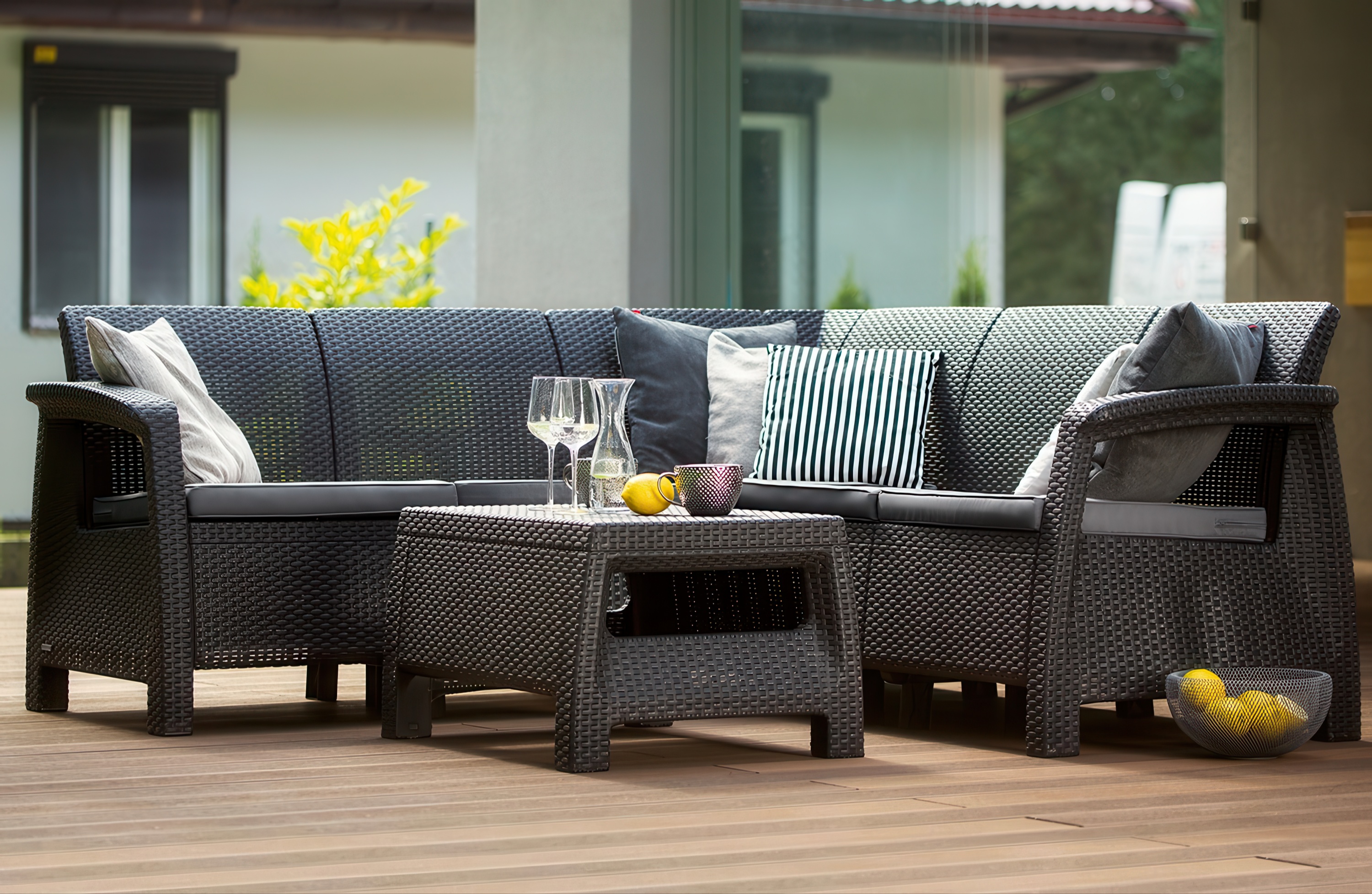 Narożnik ogrodowy CORFU RELAX SET Graphite