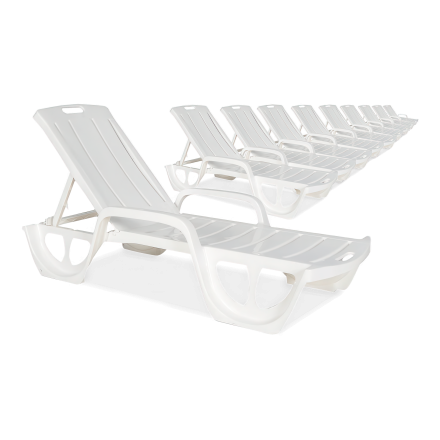 Zestaw leżaków FLORIDA White 10 szt.