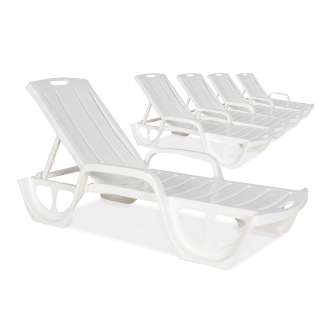 Zestaw leżaków 5szt. FLORIDA White
