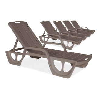 Zestaw leżaków 5 szt. FLORIDA Cappuccino