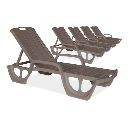 Zestaw leżaków 5 szt. FLORIDA Cappuccino