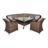 Narożnik z technorattanu SAVONA w kolorze brązowym